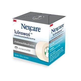 3M Nexcare เทป 1นิ้ว ยาว 10หลา เทปแต่งแผล ไมโครพอร์เยื่อกระดาษ ทรานสพอร์เทปใส Micropore Transpore