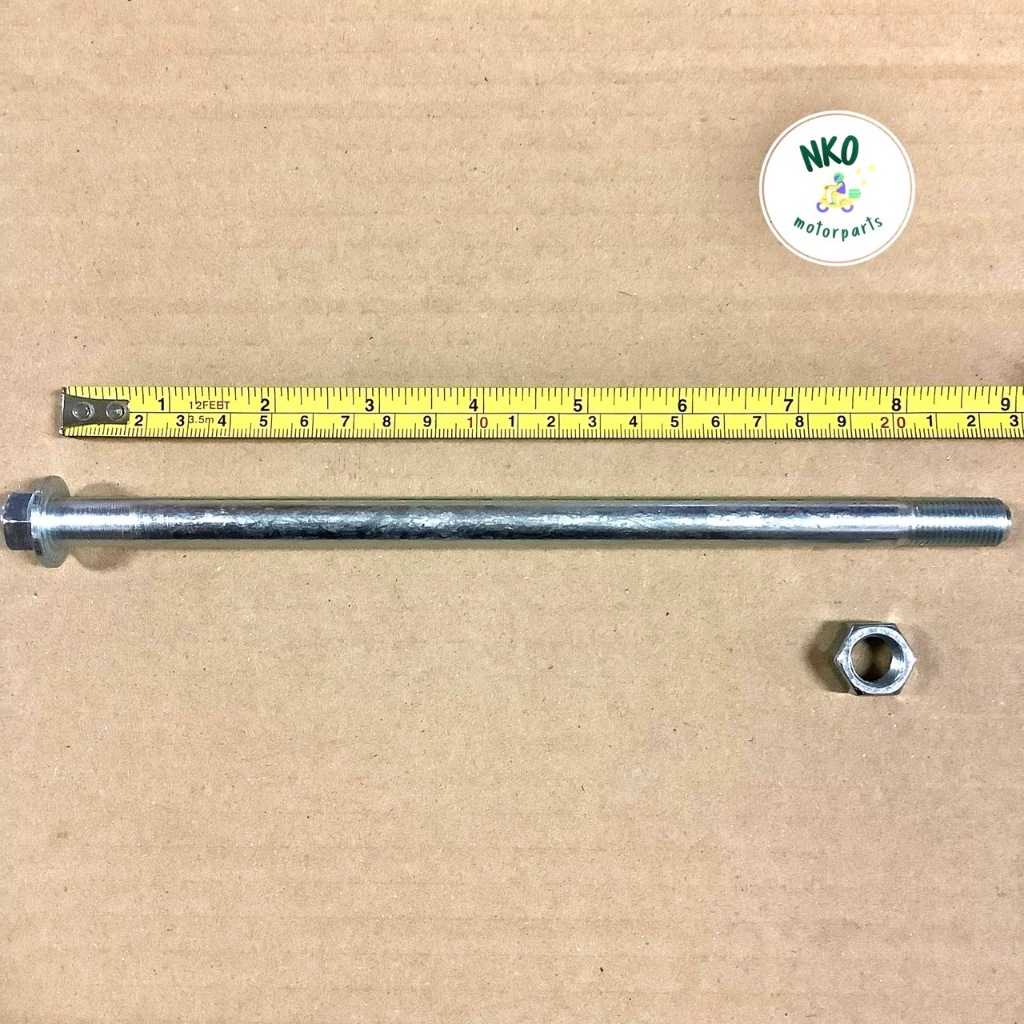 แกนตะเกียบหลัง DASH ขนาด ( M12 x 225 mm.) ยาวทั้งหมด 240 มิลลิเมตร แกนสวิงอาร์ม เหล็กหนา ดี ตัวเมีย NO.17 แดท เเดช แดช