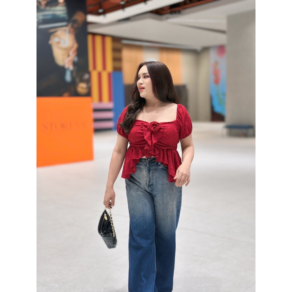Maharani - Moonlight Blossom เสื้อผ้าฉลุสาวอวบแขนตุ๊กตา - อก 40-46 - #T130