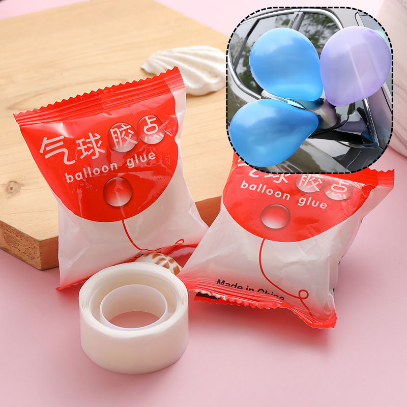 กาวติดลูกโป่ง  ( 1ม้วน/100จุด) สองด้าน เหนียวมาก แบบใส balloon glue