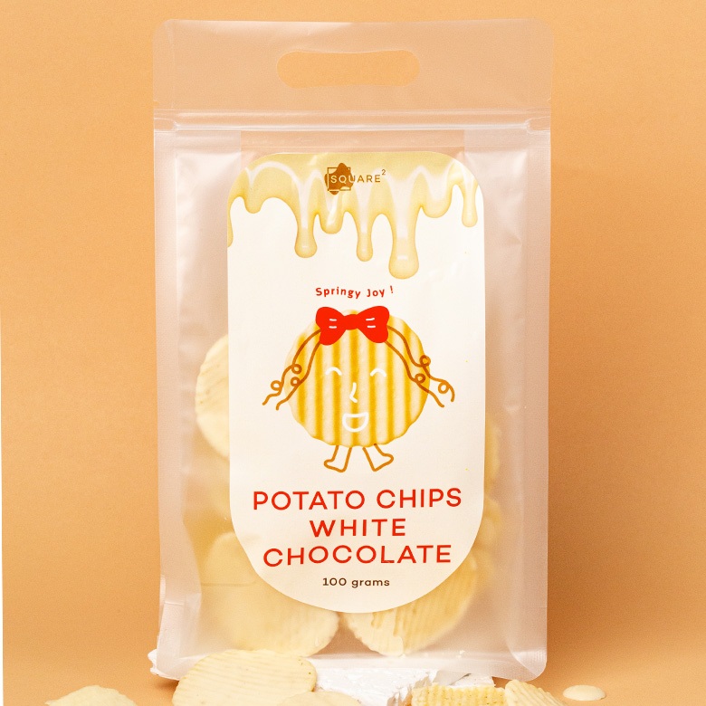 SQUARE2 Potato Chips White Chocolate ( 1 bag ) มันฝรั่งทอดเคลือบไวท์ช็อกโกแลต (1 ถุง)