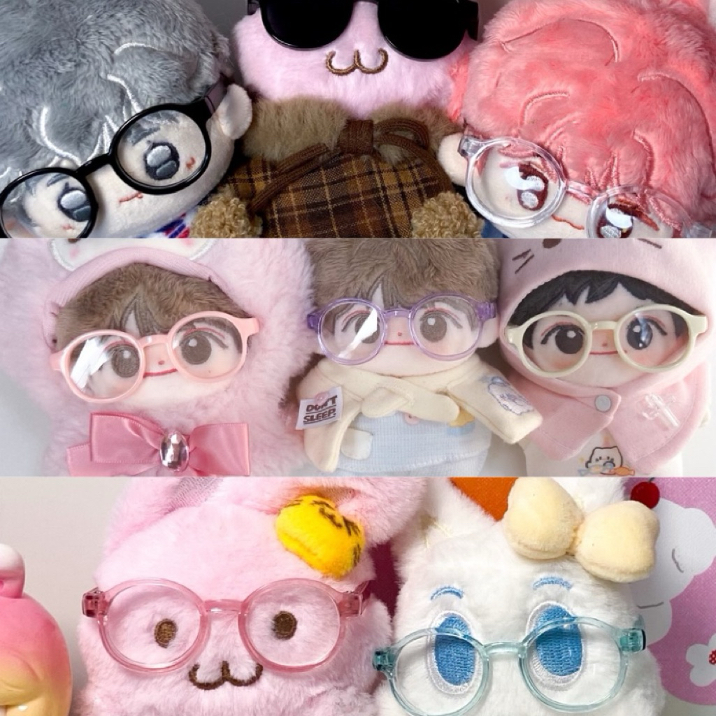 ♡ พร้อมส่ง | แว่นตา ใส ดำ สำหรับตุ๊กตา 10cm