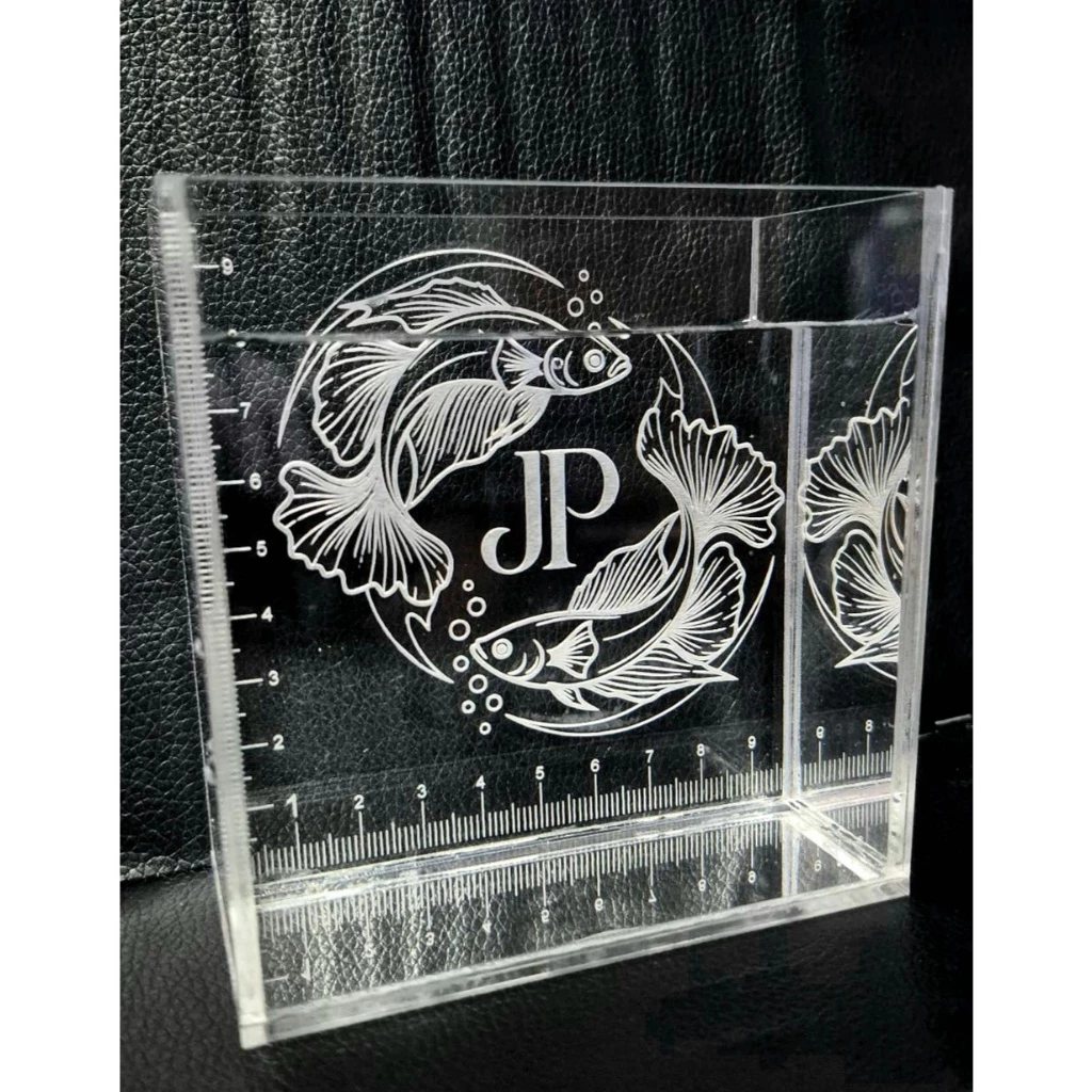 โหลปลา ตู้ปลา อะคริลิคใส ขนาดกว้าง10 สูง10 ลึก5 เลเซอร์ลายฟรี ส่งรายละเอียดทางข้อความก่อนนะคะ สินค้าเป็นพรีออเดอร์ thumbnail 3