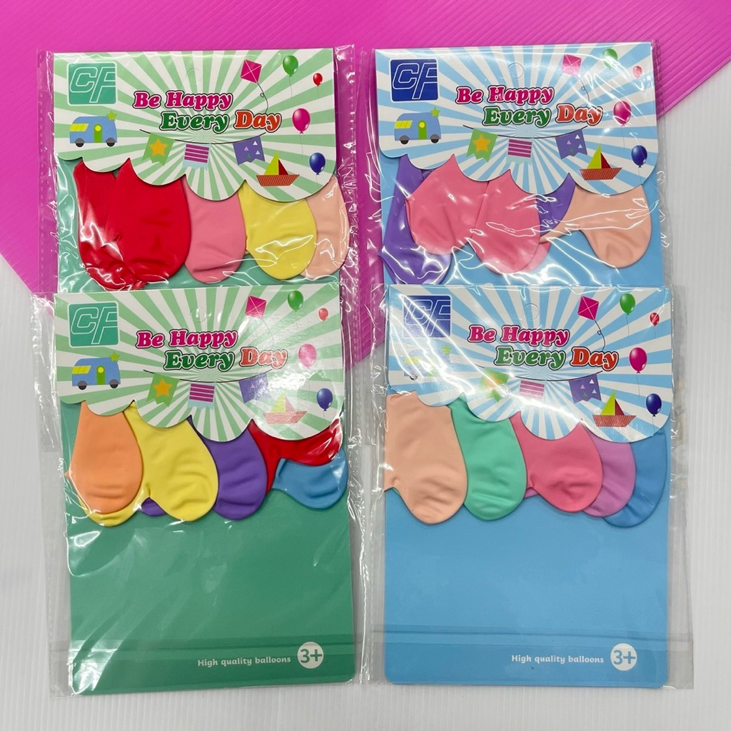 (ยกโหล 12 แผง) No.56  ลูกโป่งหัวใจ ลูกโป่ง ลูกโป่งแฟนซี หนึ่งแผงมีห้าชิ้น คละสีในแผง ได้ทั้งหมด 12 แผง กดผิด