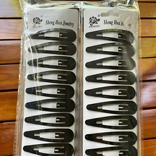 กิ๊ปดำติดผม กิ๊ฟดำแบบแปะ แผง 12 ตัว ยกแพค 12 แผง สินค้าพร้อมส่ง
