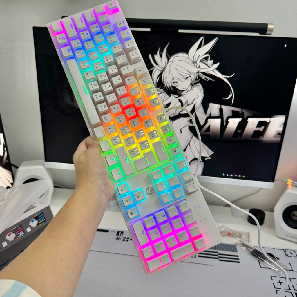 [ปล่อยต่อ] คีย์บอร์ด FANTECH KEYBOARD MK887S RIY WHITE - RED-SWITCH HOTSWAP