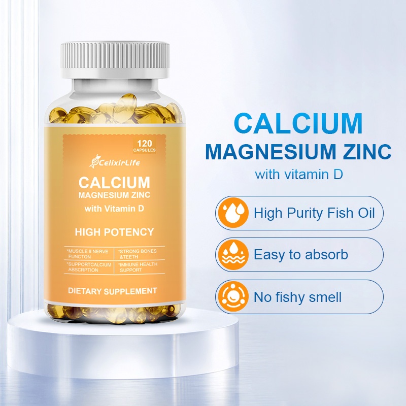 120 แคปซูล Calcium Magnesium Zinc with Vitamin D Capsules ช่วยป้องกันโรคกระดูกพรุนช่วยเพิ่มกระดูกและสุขภาพภูมิคุ้มกัน