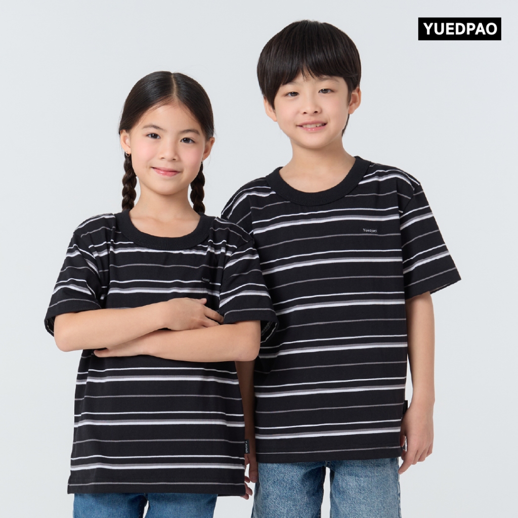 Yuedpao Kids Oversized Striped (สีใหม่) เสื้อเด็ก เสื้อสีพื้น ผ้าหนายับยากรีดง่าย ดีไซน์คลาสสิค เสื้อยืดเปล่า - รูปที่ 6