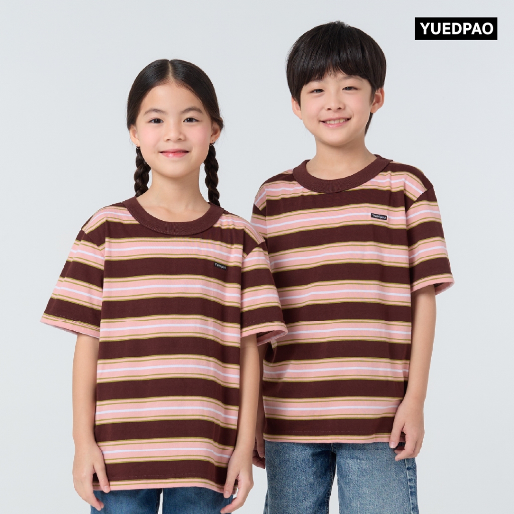 Yuedpao Kids Oversized Striped (สีใหม่) เสื้อเด็ก เสื้อสีพื้น ผ้าหนายับยากรีดง่าย ดีไซน์คลาสสิค เสื้อยืดเปล่า - รูปที่ 7