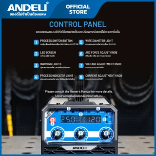 ANDELI ตู้เชื่อม MIG-250ECO 3ระบบ LED คมชัด มือใหม่ใช้ง่ายไม่ต้องใช้แก๊ส เหมาะกับช่าง DIY 111-5010