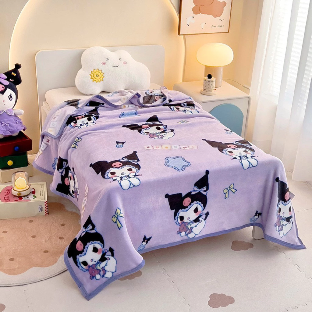พร้อมส่ง🇹🇭ผ้าห่มนาโนSanrio100% ขนาด5ฟุต ฟรี‼️กระเป๋า