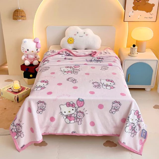 พร้อมส่ง🇹🇭ผ้าห่มนาโนSanrio100% ขนาด5ฟุต ฟรี‼️กระเป๋า