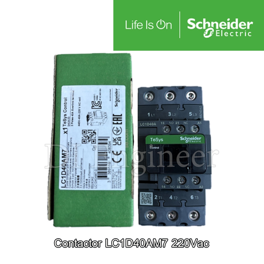 Magnetic Contactor แมกเนติกส์ ชไนเดอร์ LC1D40AM7 ,LC1D50AM7 220VAC 3P " Schneider "