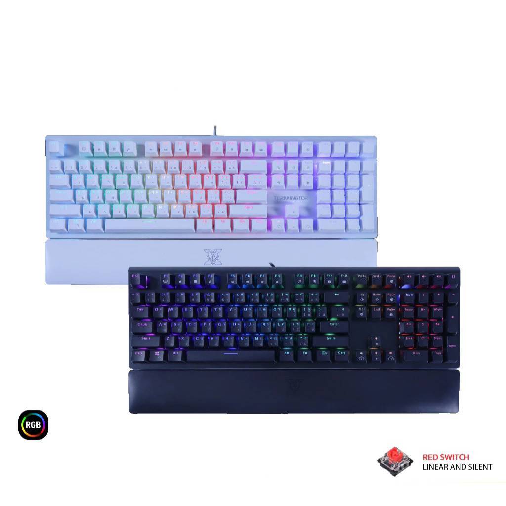KEYBOARD (คีย์บอร์ด) NUBWO TERMINATOR X30 RED-SW RGB BY COMCOM