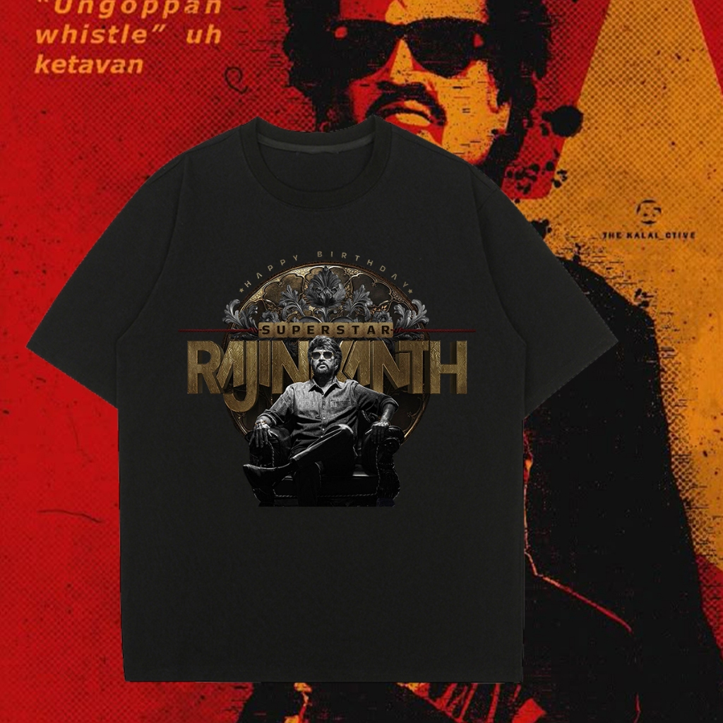 COOLIE RAJINI T-SHIRT  HIGH QUALITY COTTON SUPERSTAR RAJINI เสื้อยืด ระบายอากาศได้ เหมาะสำหรับสวมใส่
