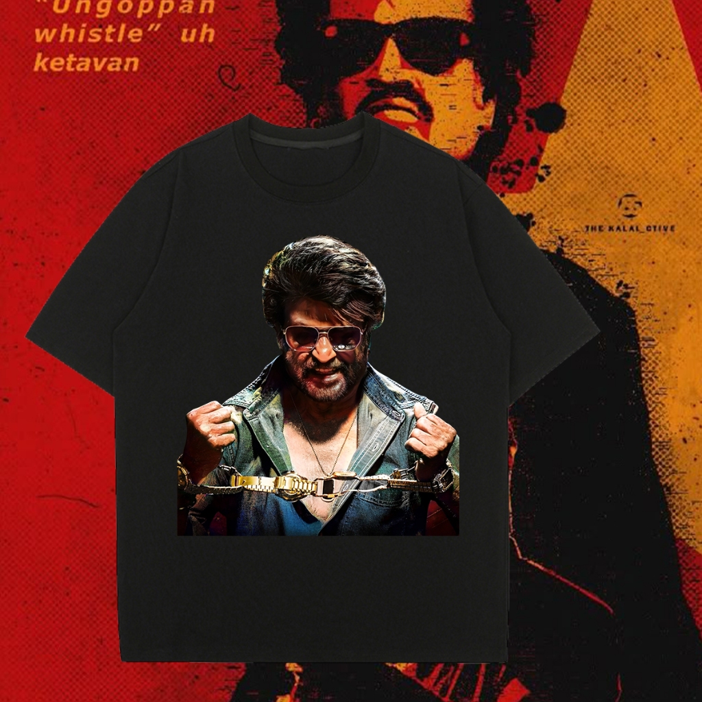S-5XL Coolie Rajini T Shirt SUPER STAR RAJINI Shirt  ระบายอากาศได้ สันทนาการ เสื้อยืด ความสะดวกสบายใ