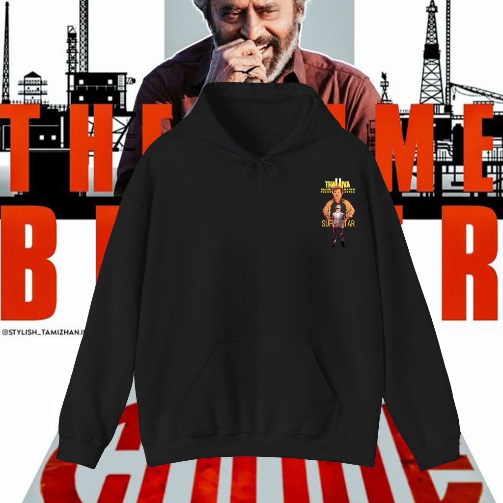 ให Hoodies BAJU RAJINI Movie COOLIE Graphic Hoodies SUPER STAR Rajinikanth สันทนาการ เหมาะสำหรับสวมใ