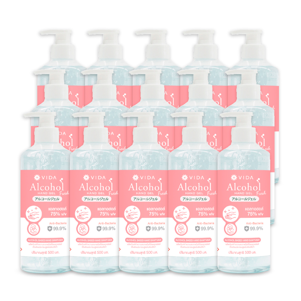 VIDA Gel Alcohol Floral Fresh 75% 500 ml. 1 ลัง 15 ขวด