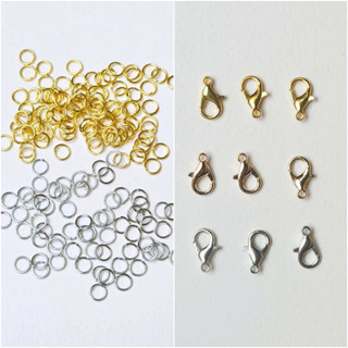 อะไหล่ทำเครื่องประดับ สีเงิน สีทอง ก้ามปู,สต็อปเปอร์,ห่วง,ตะ…