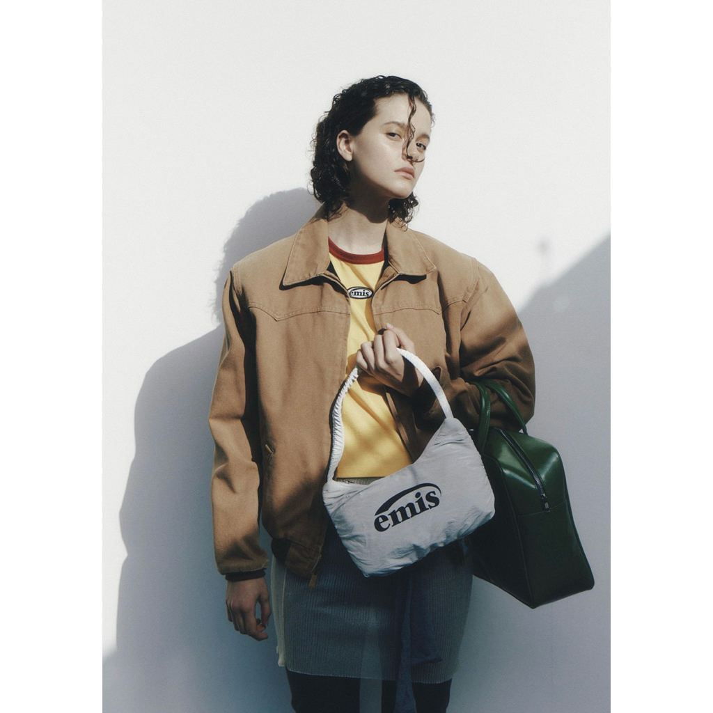 กระเป๋าemisสีขาวรุ่นglossyshirringhobobag
