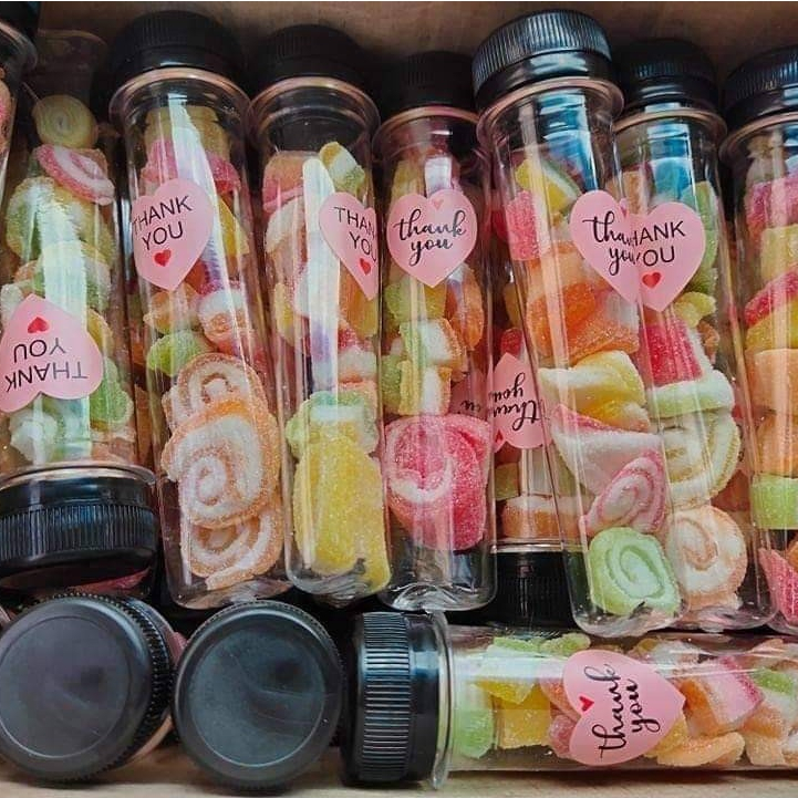 50/80 ML (หลอดเยลลี่) ขวดพลาสติกPET เนื้อแข็ง พร้อมฝา (150 ขวด)