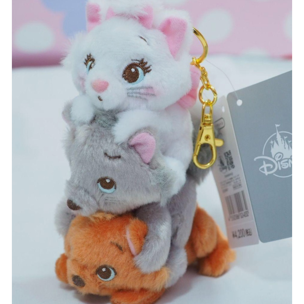แมวมารี Marie Cat🐱 ลิขสิทธิ์แท้ Disney 🇯🇵 Marie, Berlioz, Toulouse Plush Keychain 🐱🐱🐱พร้อมส่ง🎁