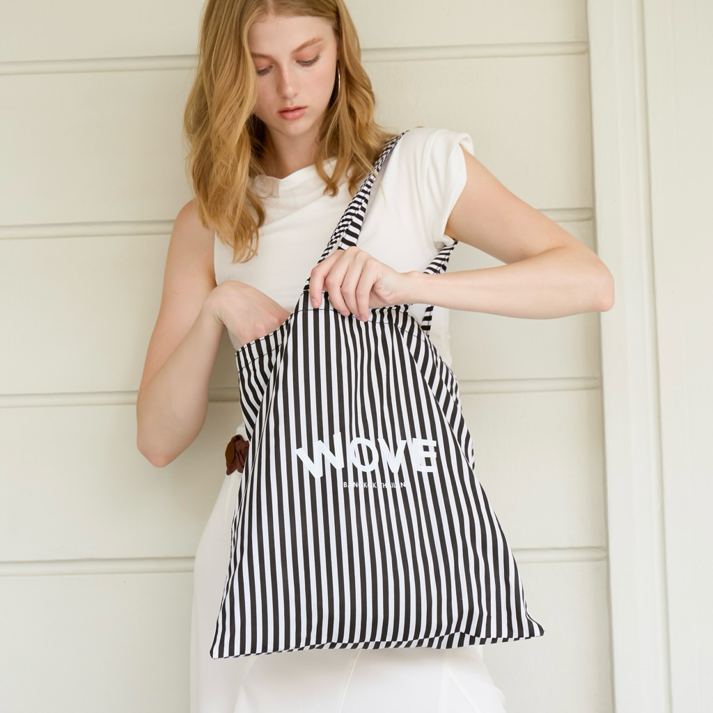 WOVE - everyday tote bag stripe pattern กระเป๋าผ้าลายทาง