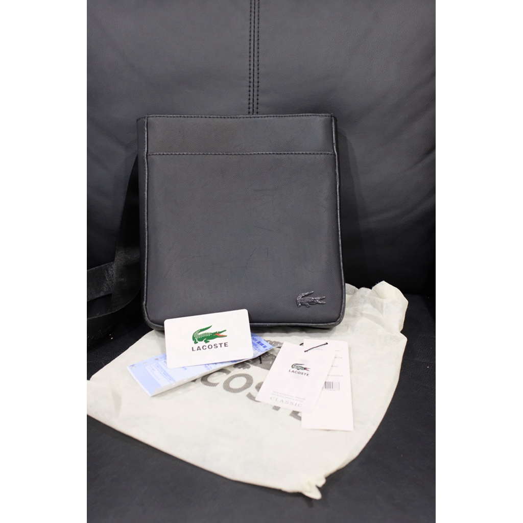 กระเป๋าผู้ชาย#กระเป๋าสะพายข้าง#กระเป๋าผู้ชายสีดำ#แบรนด์lacoste 🐊 ของแท้ 💯%