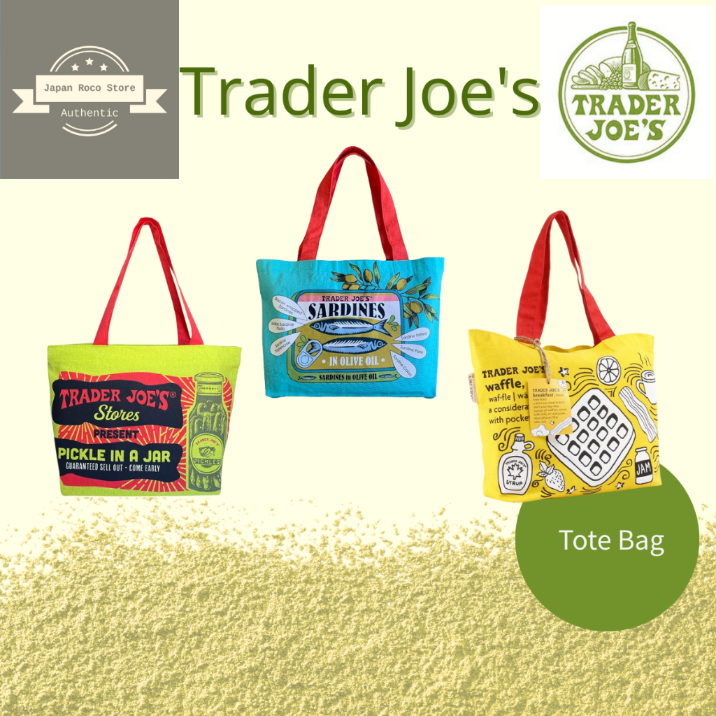 กระเป๋าผ้าอีโค่ไซซ์มินิ Trader Joe’s – 3 ลาย: อาหารเช้า / แตงดอง / ซาร์ดีน