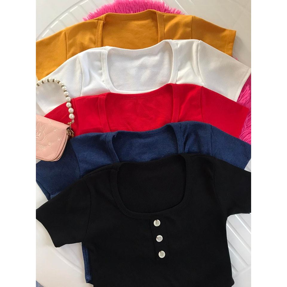 เสื้อ3กระดุมทรงสวย-ผ้ายืด-ผ้าร่องใส่สบายฮิตสุดๆ