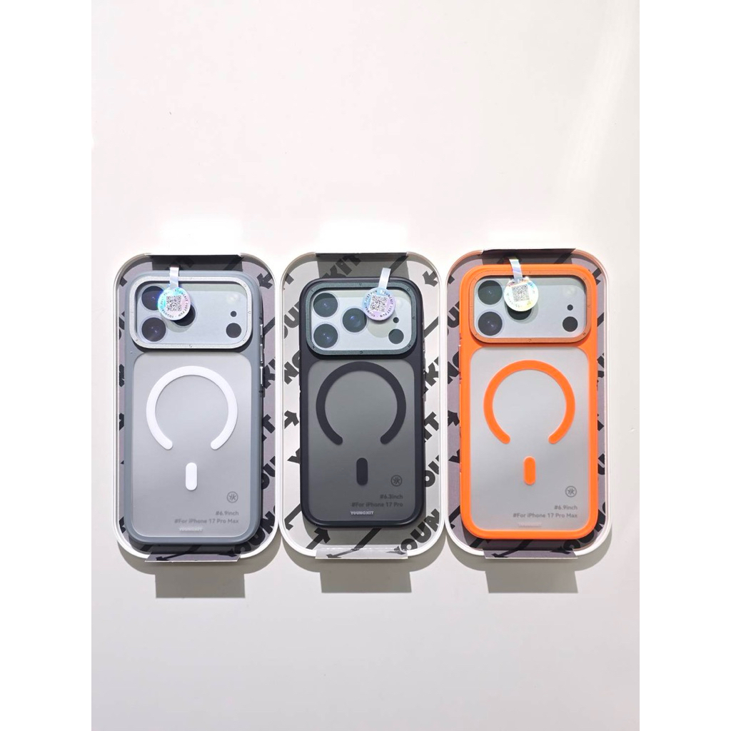 “พร้อมส่ง“เคสYoungkit ขอบสีหลังขุ่น(แม่เหล็ก) 17Pro/17Promax