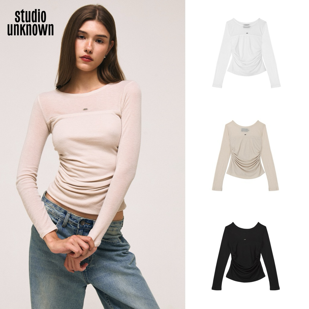 STUDIO UNKNOWN - Hannah Long Sleeve Top เสื้อแขนยาวผ้าซีทรู