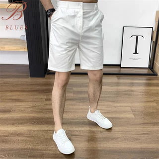 B BLUES กางเกงขาสั้นผู้ชาย เอวยางยืด กางเกง ขาสั้น ชาย ผ้ายืด