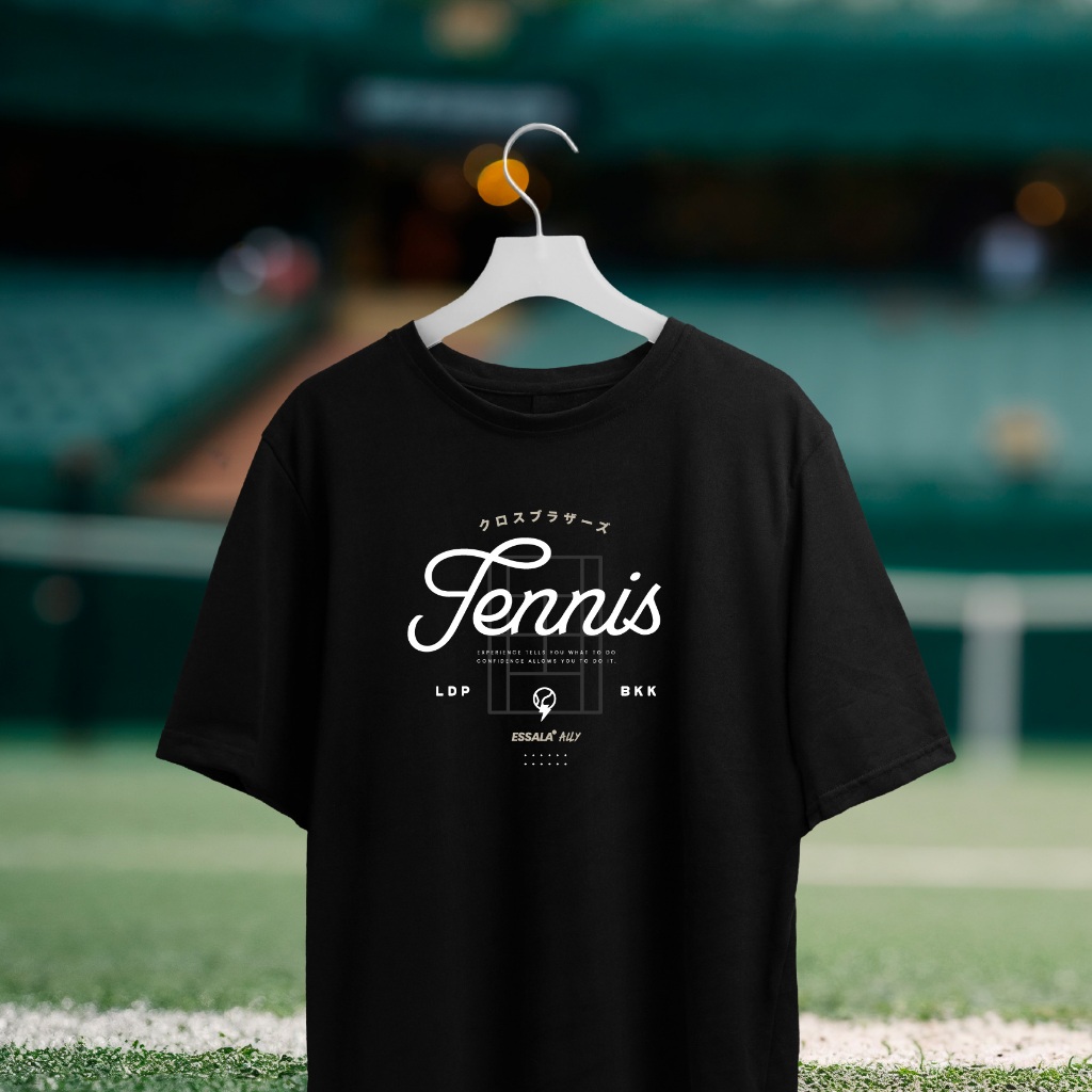 Essala เสื้อกีฬา ผ้าไมโคร AeroDry นุ่ม ระบายอากาศดี ลายเทนนิส LDP Tennis Vintage