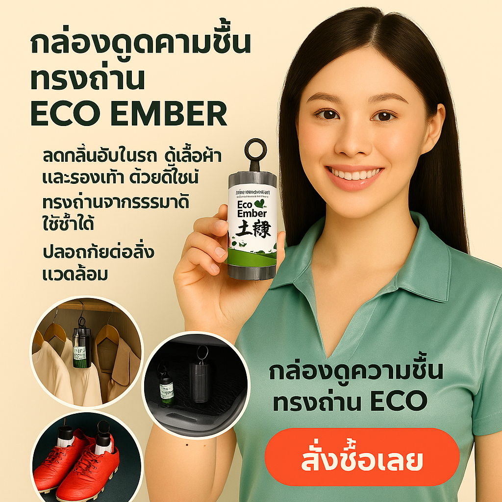 (#1) LEOMAX กล่องดูดความชื้น-กลิ่น สารธรรมชาติ กล่องทรงถ่าน รุ่น ECO EMBER