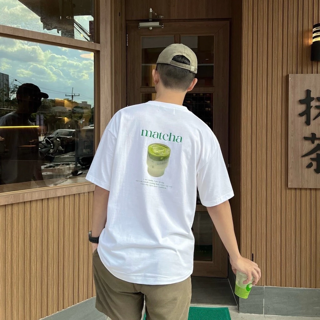 more.than.me เสื้อยืด Oversize ผ้าหนานุ่ม ลาย matcha
