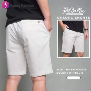 Fancy Fashion กางเกงขาสั้น ผู้ชาย เอวสม็อค ผ้ายืด คอตต้อน สี…