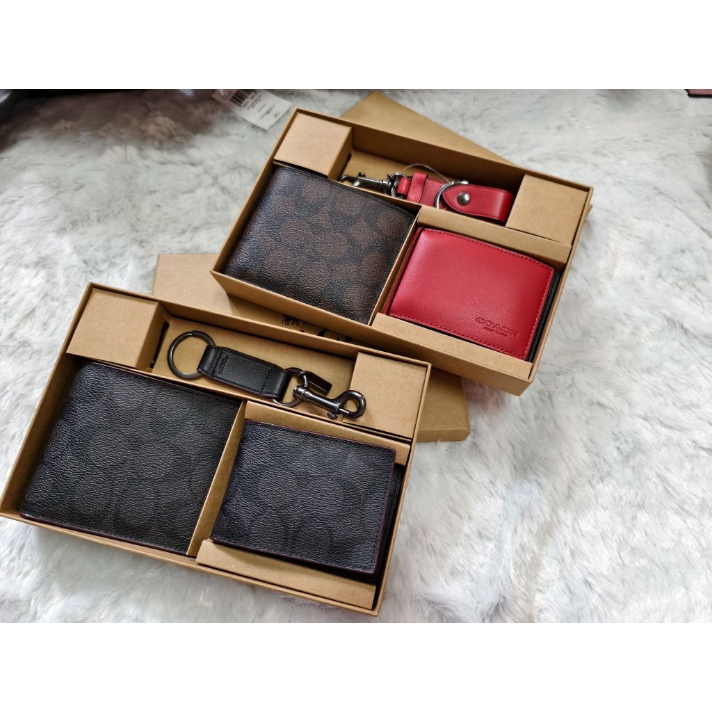 Set สุดคุ้ม📌พร้อมส่งCOACH Wallet Men Set กระเป๋าสตางค์ชาย พร้อมพวงกุญแจ แท้100%
