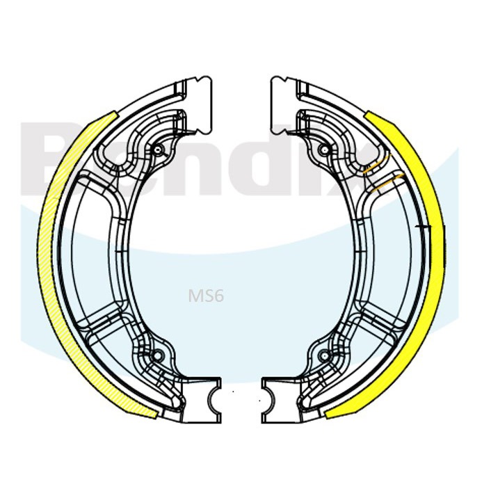 BENDIX MS6 ผ้าเบรคดรั้มหลัง PCX150/125, CLICK150/125/110, MOOVE/SCOOPY/SPACY/ZOOMERX/AIRBLADE/ICON (