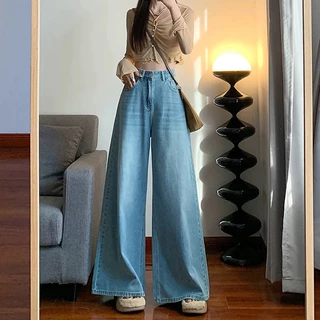 💥YH#2637💥มีไซส์ S-3XL💥กางเกงยีนส์ เอวสูง กระบอกใหญ่ ปลายขาบาน ใส่สบาย แมทง่าย แฟชั่นวินเทจ กางเกงขายาว