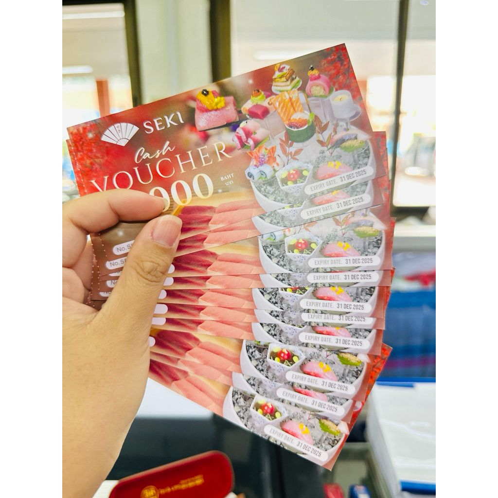 vouchers sushi seki  มูลค่า 1,000 บาท (ขาย 850 ส่งฟรี)