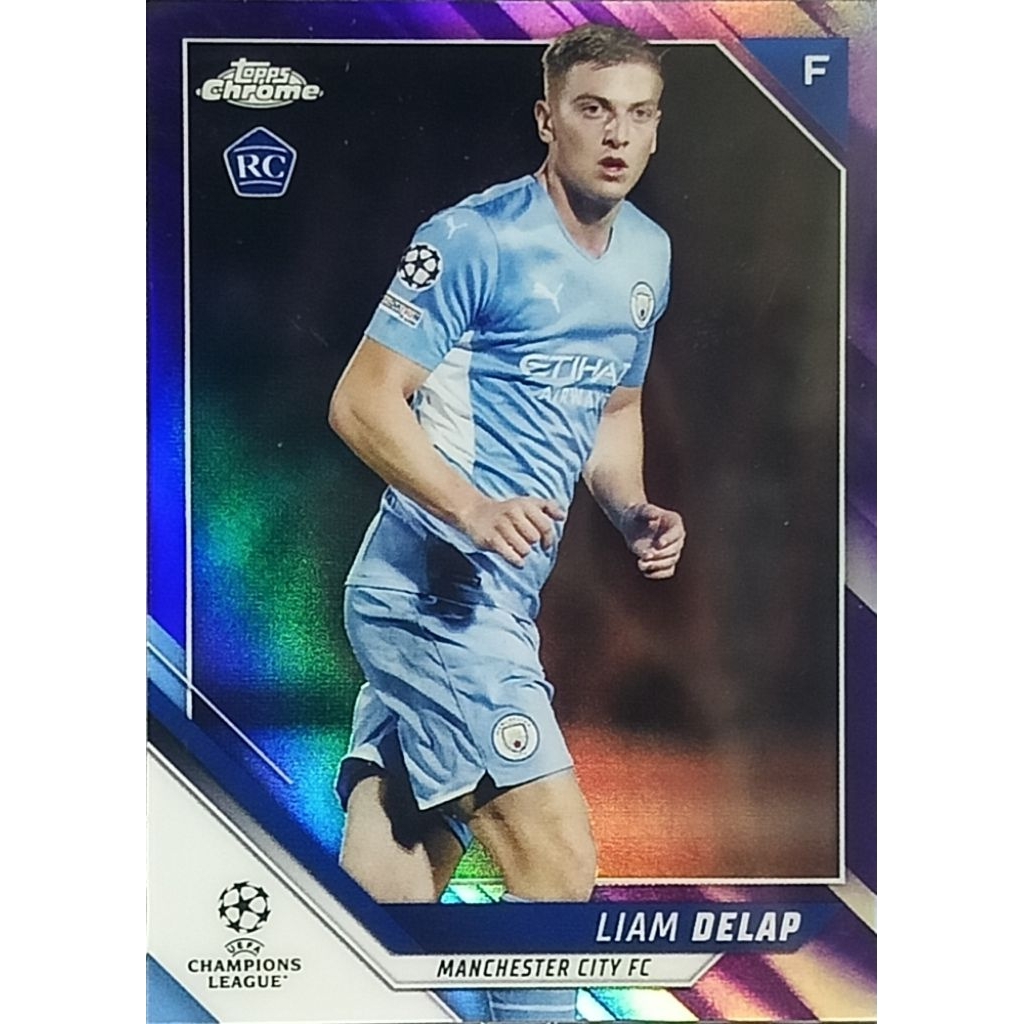 2021-22 Topps Chrome UEFA Champions League Base RC #114 Liam Delap Man City. No. 045/250