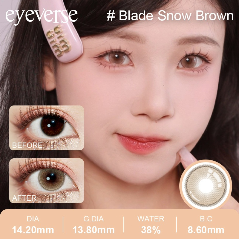 [0.00-6.00]Eyeverse คอนแทคเลนส์สีบราวน์สโนว์เบลด 14.2mm แบบรายเดือน COD ตาโตเป็นธรรมชาติ นุ่มสบายสุดๆ