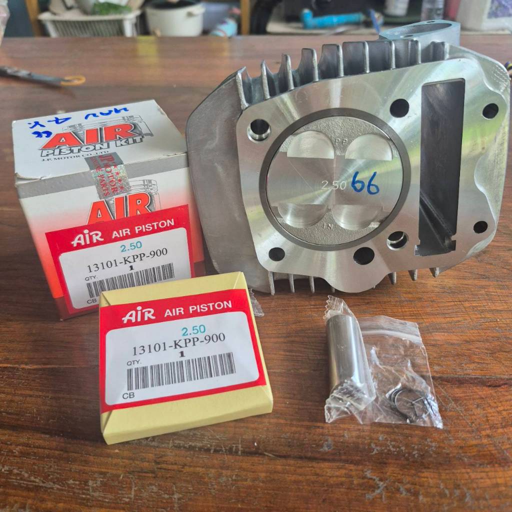 ชุดเสื้อสูบเวฟ 125 ไฟเลี้ยวบังลม ลูกสูบ 66 มม. หลบ4 วาล์วสลัก 16 เสื้อสูบปลอกแข็งพิเศษ