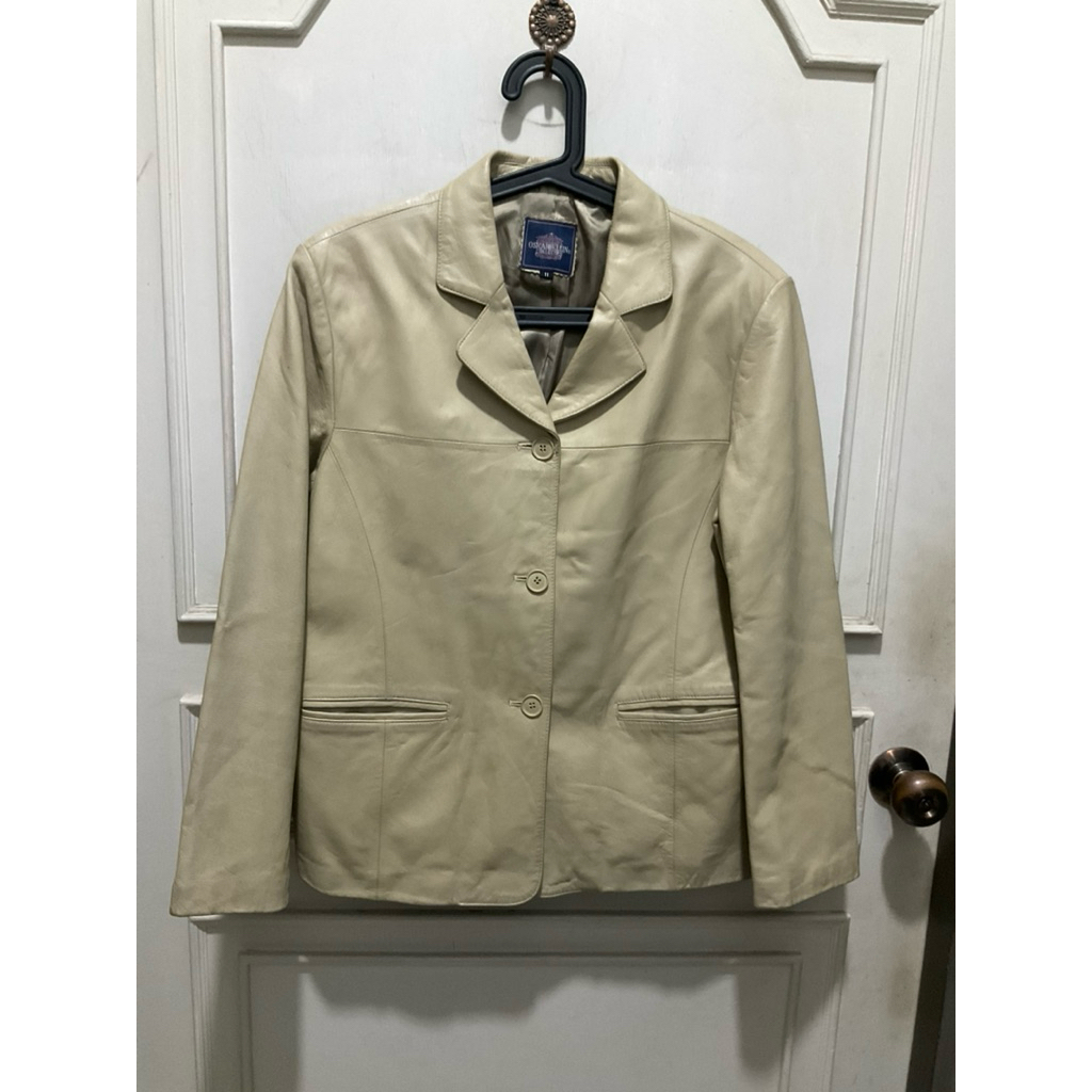 เสื้อแจ็คเก็ตหนัง OSKAR KLEIN สีน้ำตาลอ่อน