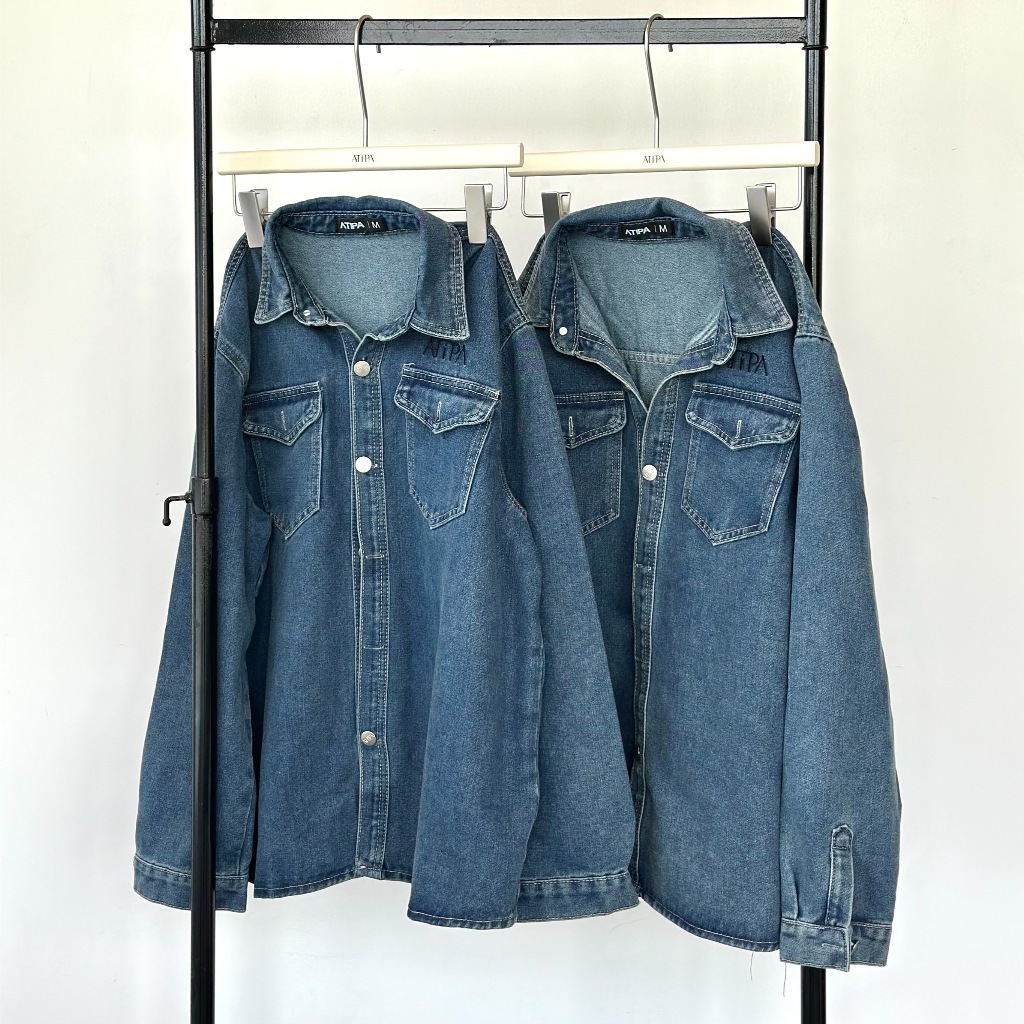 HELIA JACKET เสื้อเชิ๊ต แจ็คเก็ตยีนส์ ปักโลโก้ Atipa
