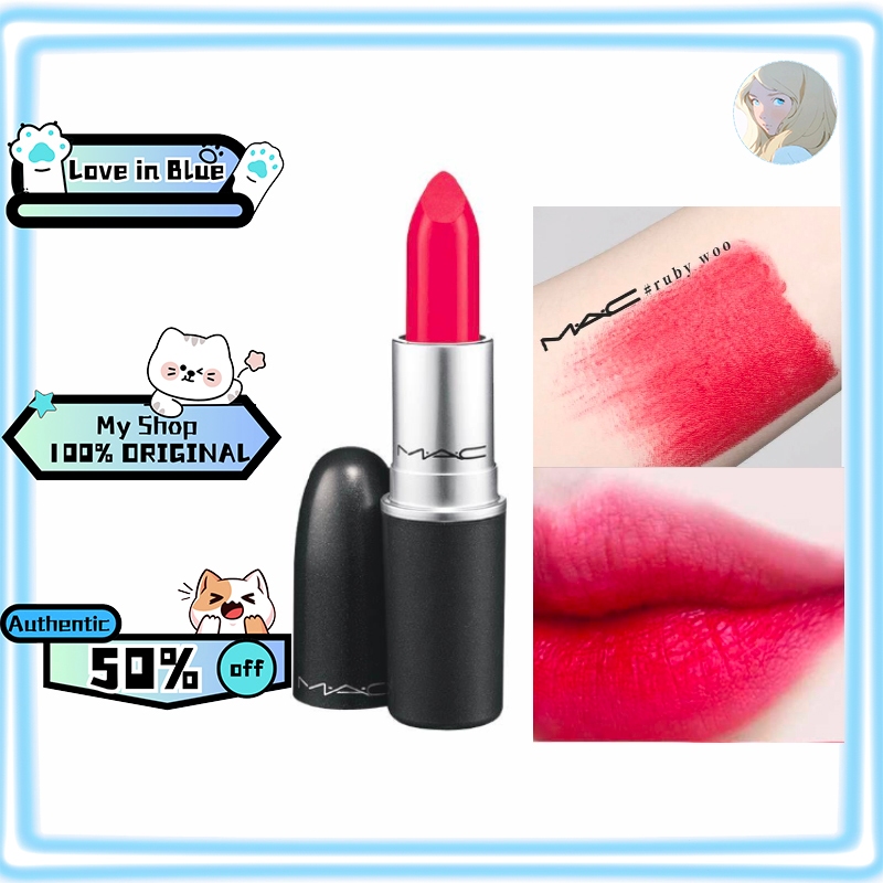 🩵MAC Powder Kiss Lipstick 3g Ruby woo 707 / Chili / Russian red 3.5g
