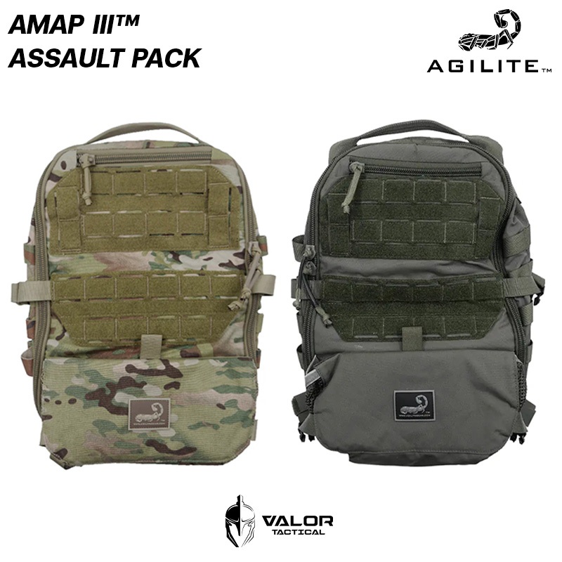 Agilite - AMAP III™ Assault Pack กระเป๋าเป้สะพายหลัง เป้เดินป่า วัสดุไนลอน สายสะพายถอดได้ รองรับ Chest rigs