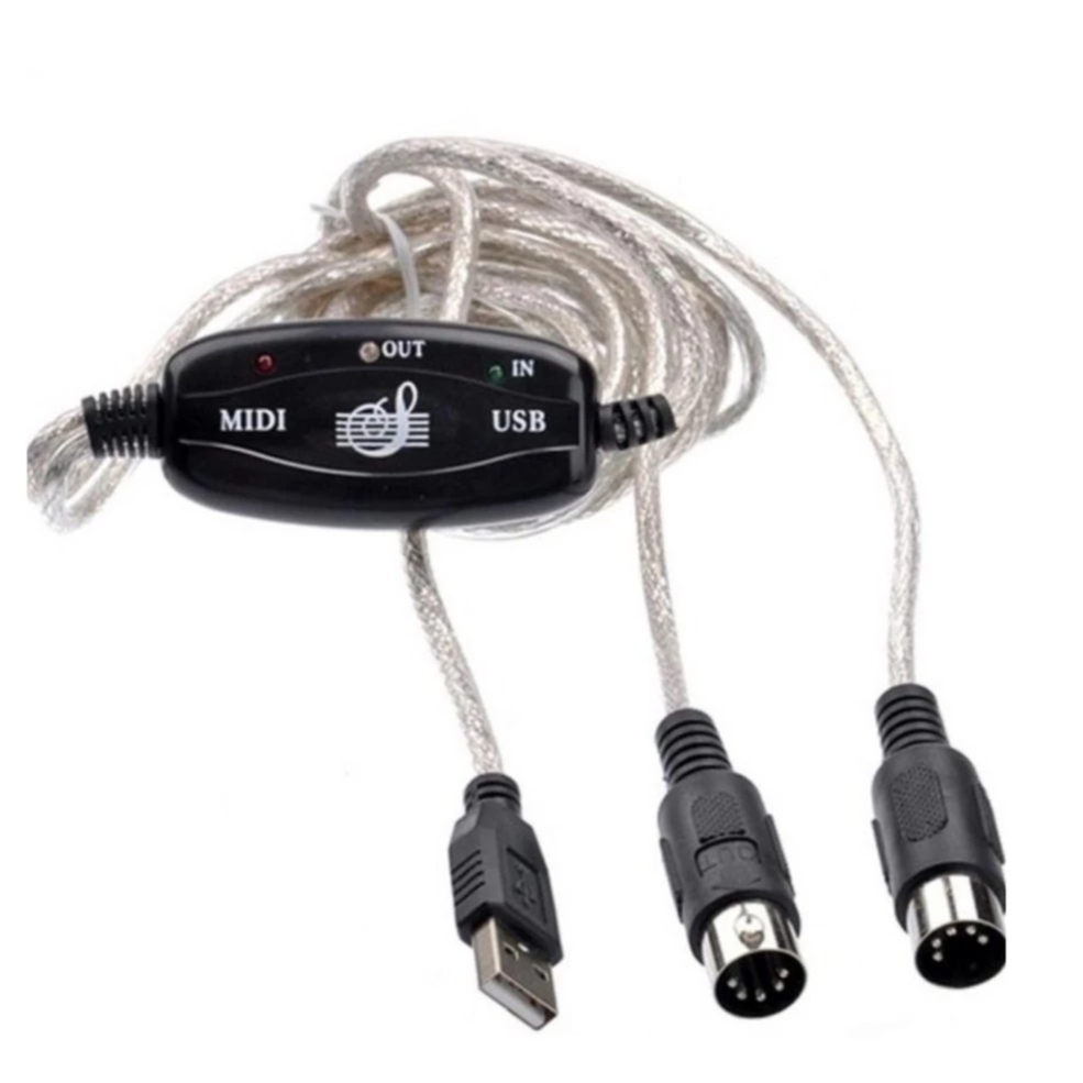(พร้อมส่ง) MIDI Cable High Quality Keyboard to PC USB MIDI Cable Converter PC to Music Keyboard Cord USB IN-OUT