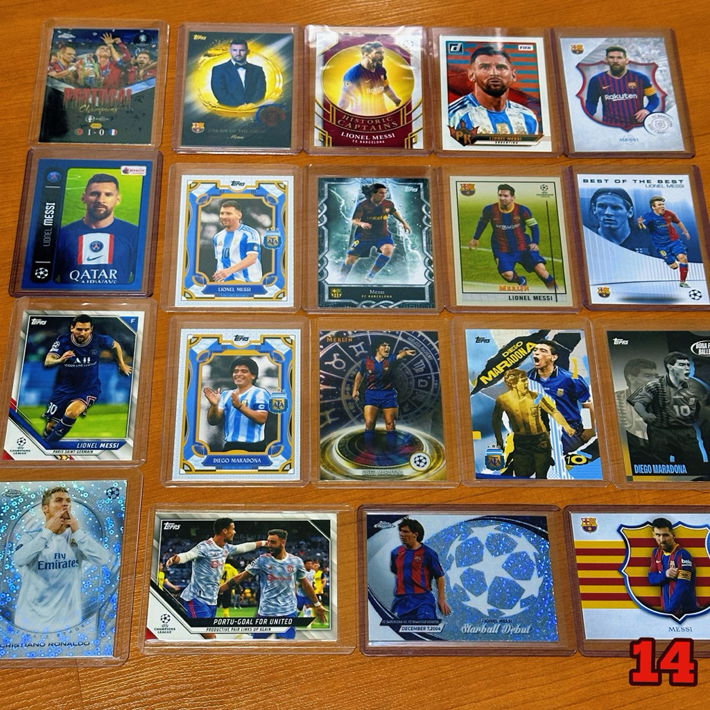 การ์ดสะสมฟุตบอล ชุดรวมสุดยอดตำนาน MESSI RONALDO และ MARADONA ลิขสิทธิ์แท้